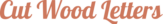 Cut Wood Letters in a terracotta color.